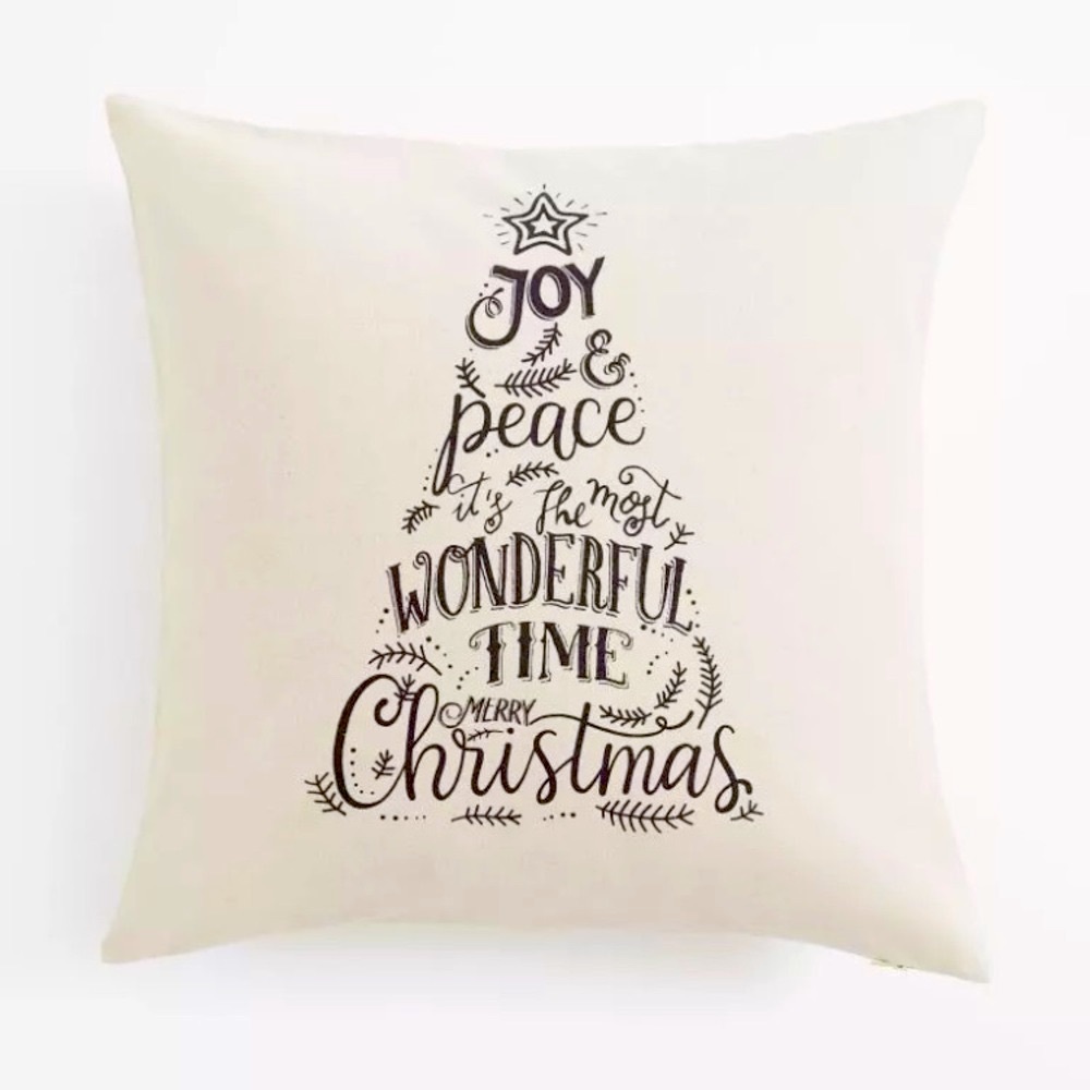 Tree Holiday Pillow Cover 20"x20" by H&M with text tree graphic NWT!